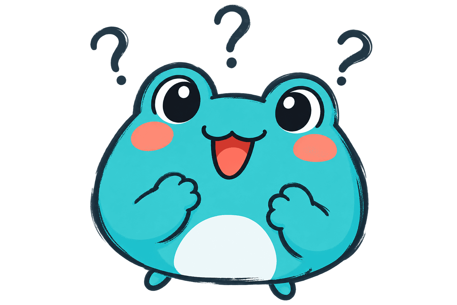 Leapfolio's mascot looking confused, surrounded by question marks
